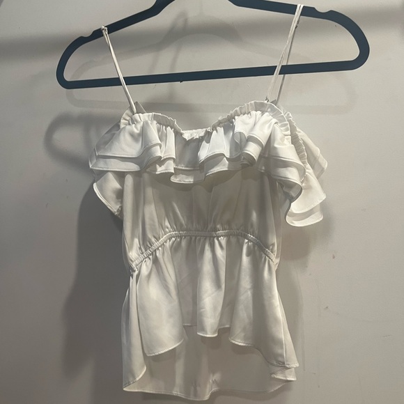 Express White Ruffle Strapless Top - Picture 5 of 5